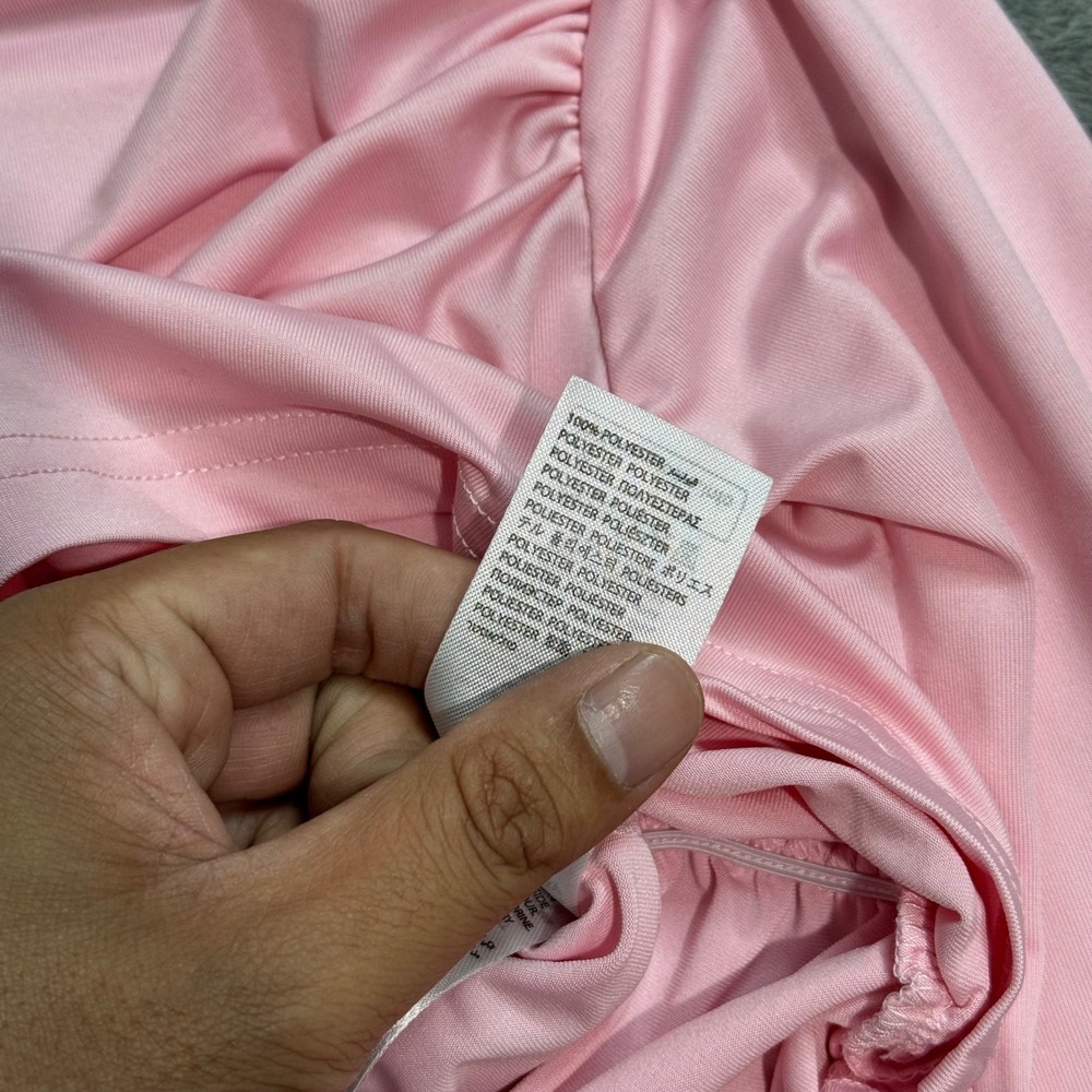 NEW Edikted S14921 Light Pink Ruched Off Shoulder Bell Sleeve Top Small - Picture 4 of 8